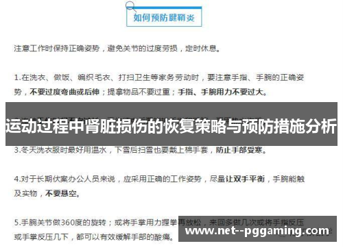 运动过程中肾脏损伤的恢复策略与预防措施分析